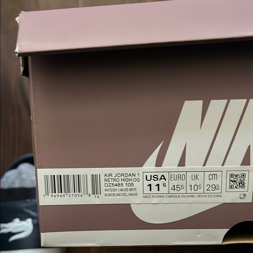 Nike Air Jordan 1 Retro High OG inMauve  and White 😈🔥🔥🔥